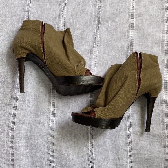 Dolce Vita canvas peep toe stilettos. * - Picture 1 of 13